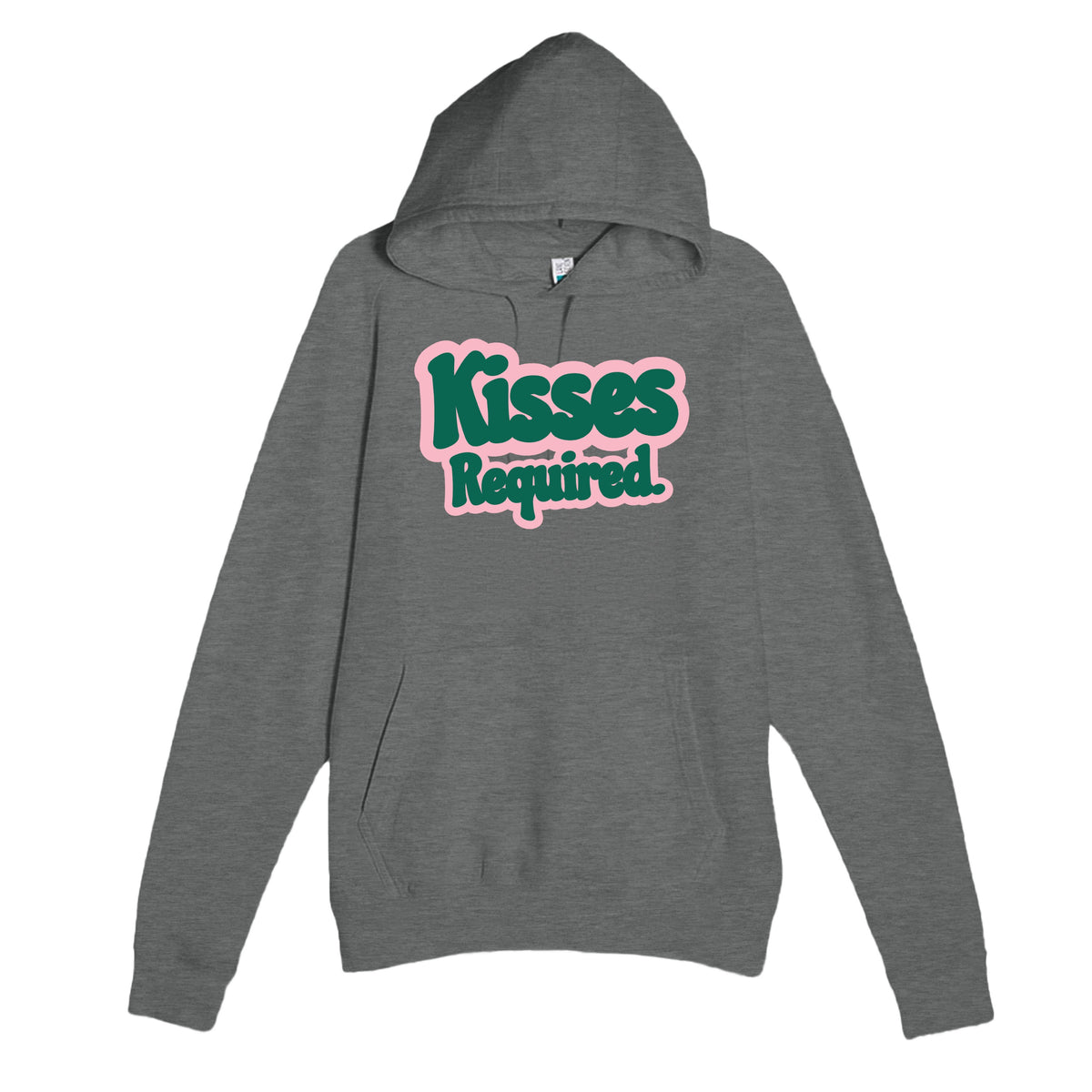 Kisses Required — cute graphite heather unisex hoodie
