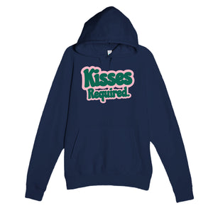 Kisses Required — cute navy unisex hoodie