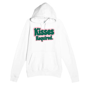 Kisses Required — cute white unisex hoodie