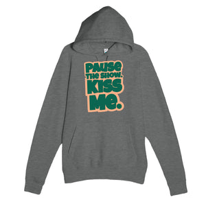 Pause The Show. Kiss Me — cute graphite heather unisex hoodie