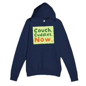 Couch. Cuddles. Now — cute navy unisex hoodie