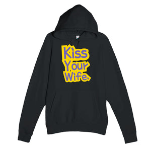 Kiss Your Wife — cute black unisex hoodie