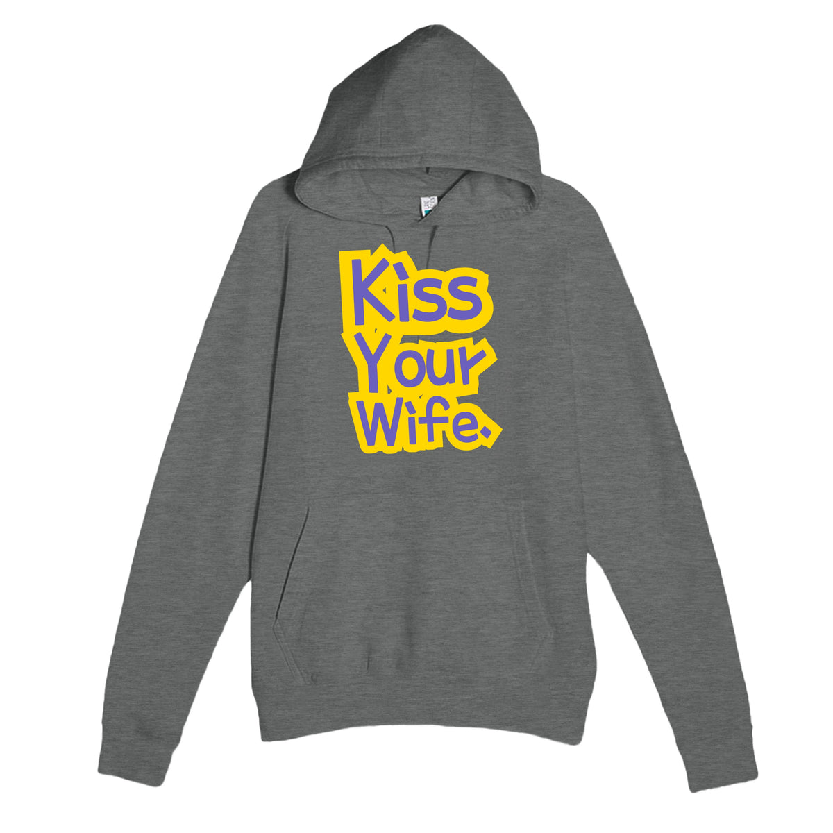 Kiss Your Wife — cute graphite heather unisex hoodie