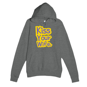 Kiss Your Wife — cute graphite heather unisex hoodie