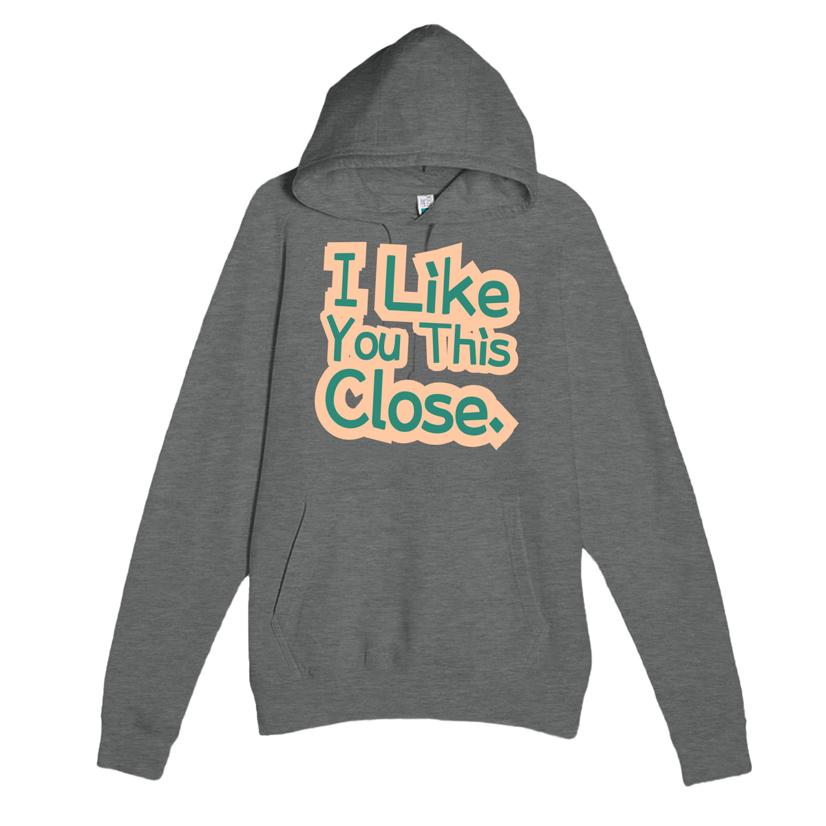 I Like You This Close — funny graphite heather unisex hoodie