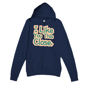 I Like You This Close — funny navy unisex hoodie