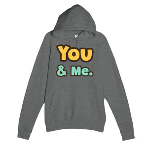 You & Me — heartfelt graphite heather unisex hoodie