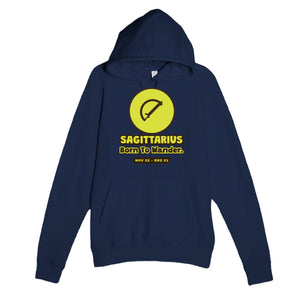 Sagittarius. Born To Wander — cute navy unisex hoodie
