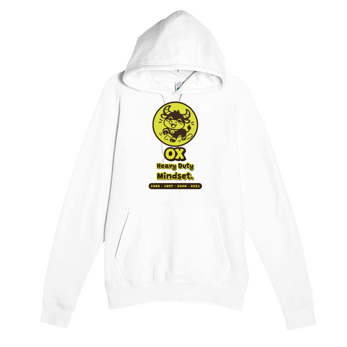 Ox • Heavy Duty Mindset — cute white unisex hoodie