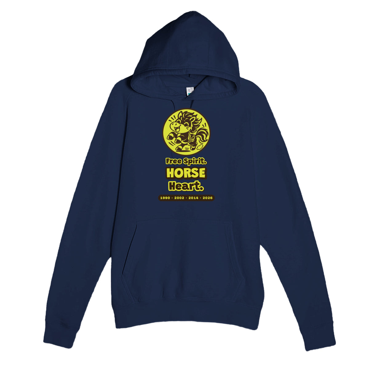 Free Spirit. Horse Heart — cute navy unisex hoodie