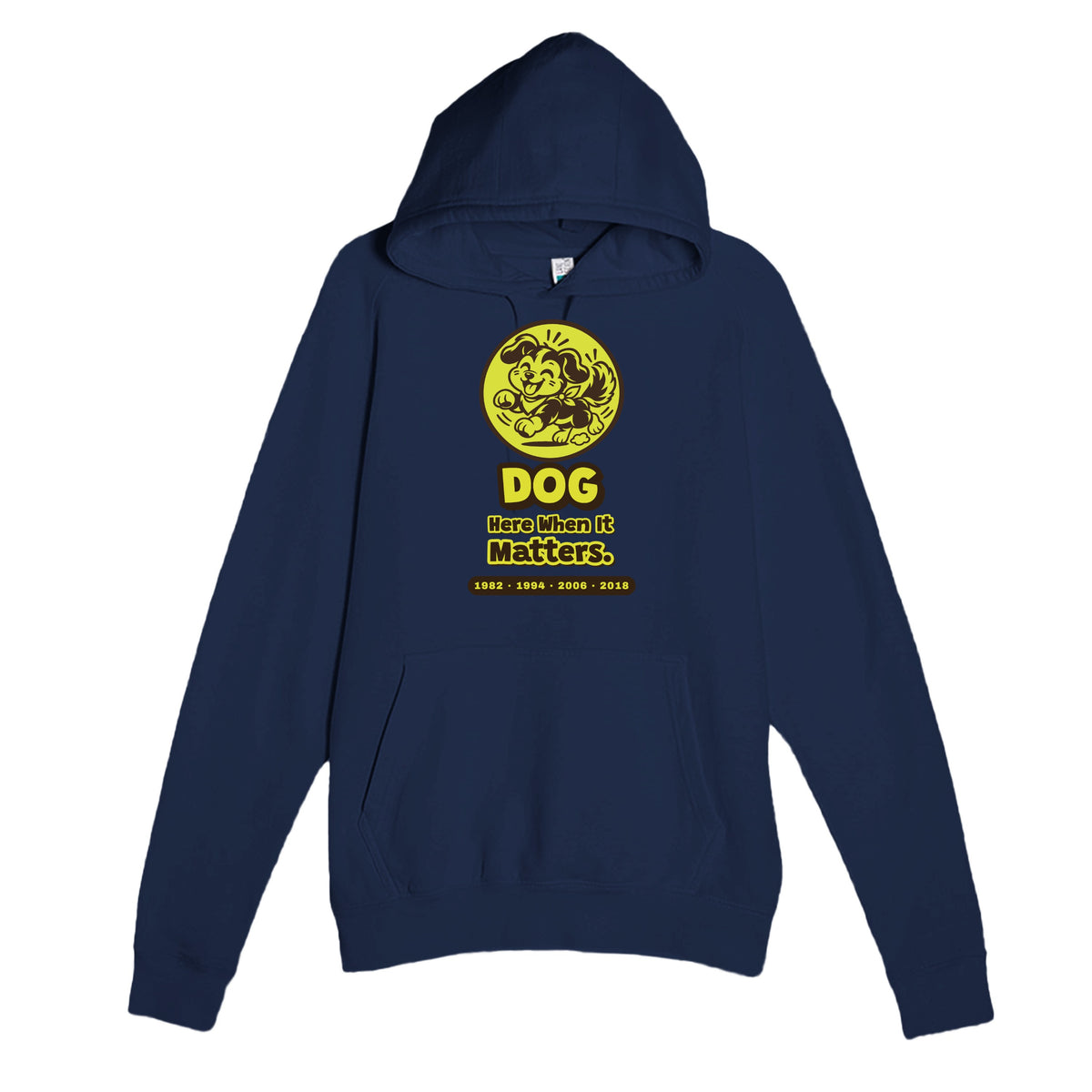Dog • Here When It Matters — cute navy unisex hoodie