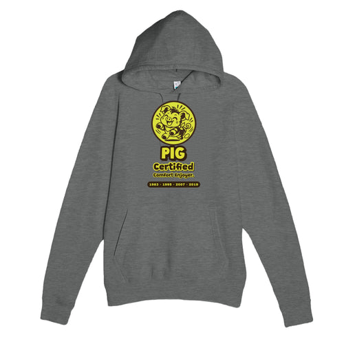 Pig • Certified Comfort Enjoyer — cute graphite heather unisex hoodie