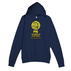Pig • Certified Comfort Enjoyer — cute navy unisex hoodie