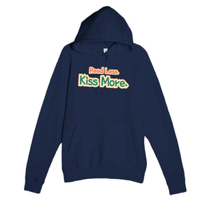 Read Less. Kiss More — funny navy unisex hoodie
