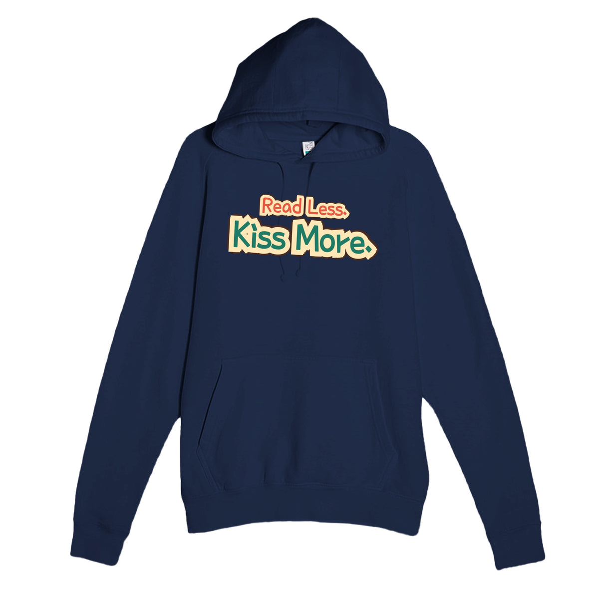 Read Less. Kiss More — funny navy unisex hoodie