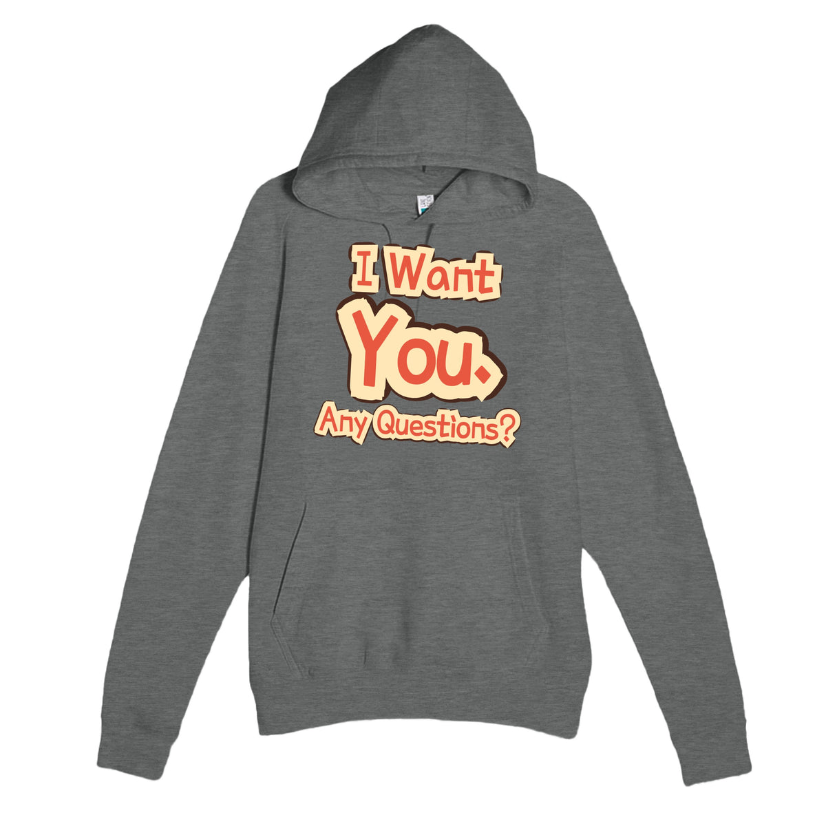 I Want You. Any Questions? — funny graphite heather unisex hoodie