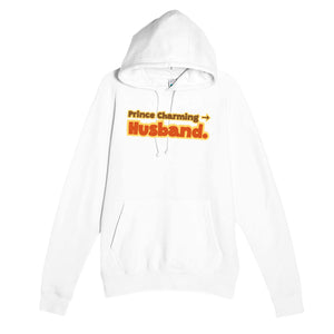 Prince Charming → Husband — funny white unisex hoodie