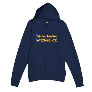 Administrative Intelligence — funny navy unisex hoodie