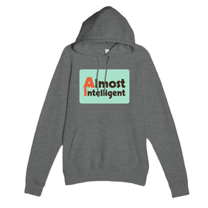 Almost Intelligent — funny graphite heather unisex hoodie