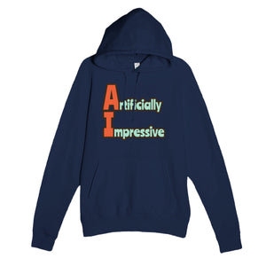 Artificially Impressive — funny navy unisex hoodie