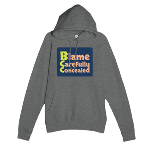 Blame Carefully Concealed — funny graphite heather unisex hoodie