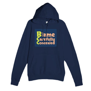 Blame Carefully Concealed — funny navy unisex hoodie
