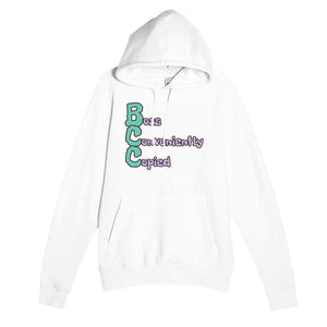 Boss Conveniently Copied — funny white unisex hoodie