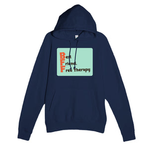 Best Friend, Free Therapy — funny navy unisex hoodie