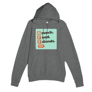 Brunch. Food. Friends. — funny graphite heather unisex hoodie