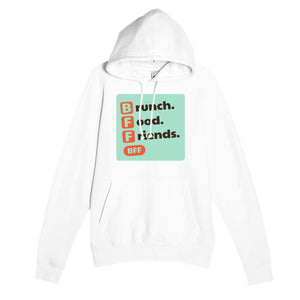 Brunch. Food. Friends. — funny white unisex hoodie