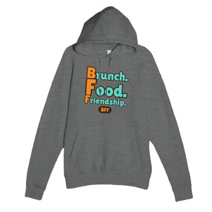 Brunch. Food. Friendship. — funny graphite heather unisex hoodie