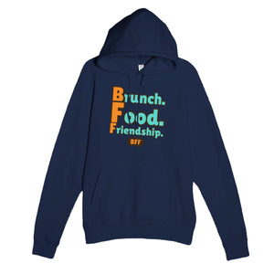 Brunch. Food. Friendship. — funny navy unisex hoodie