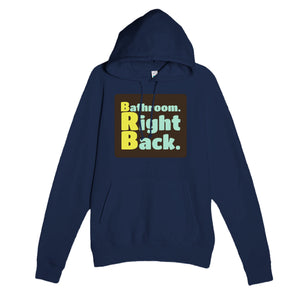 Bathroom. Right Back. — funny navy unisex hoodie