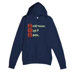 Bedroom. Right Back. — funny navy unisex hoodie