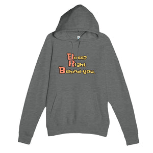Boss? Right Behind-you. — funny graphite heather unisex hoodie