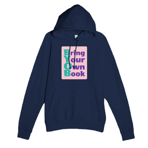 Bring Your Own Book — funny navy unisex hoodie
