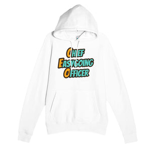 Chief Easygoing Officer — funny white unisex hoodie