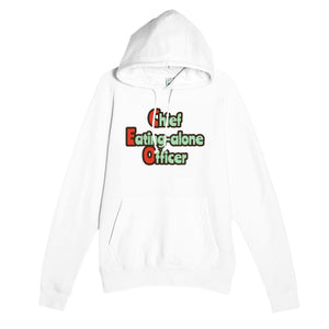 Chief Eating-alone Officer — funny white unisex hoodie