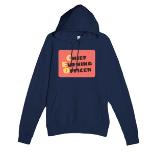 Chief Evening Officer — funny navy unisex hoodie