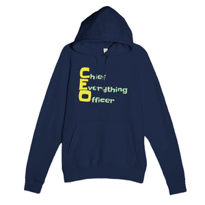 Chief Everything Officer — funny navy unisex hoodie