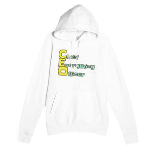 Chief Everything Officer — funny white unisex hoodie