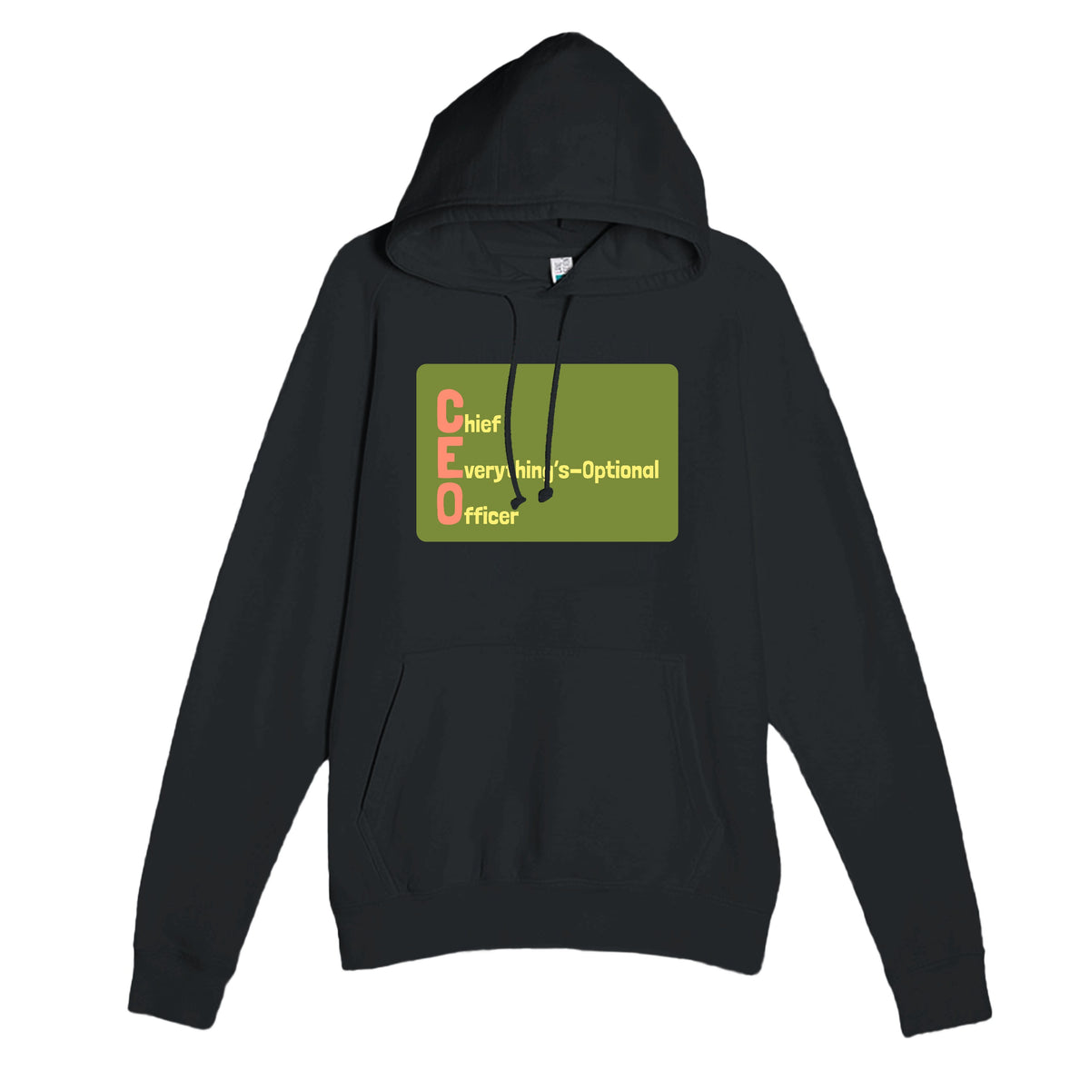 Chief Everything’s-Optional Officer — funny black unisex hoodie