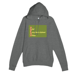 Chief Everything’s-Optional Officer — funny graphite heather unisex hoodie