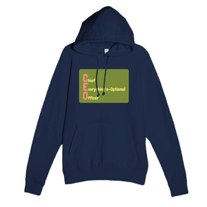 Chief Everything’s-Optional Officer — funny navy unisex hoodie