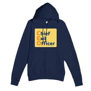 Chief Exit Officer — funny navy unisex hoodie