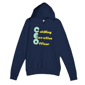 Cuddling Executive Officer — funny navy unisex hoodie
