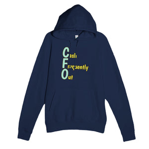 Cash Frequently Out — funny navy unisex hoodie