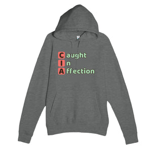 Caught In Affection — funny graphite heather unisex hoodie
