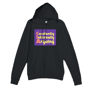 Constantly Internally Arguing — funny black unisex hoodie
