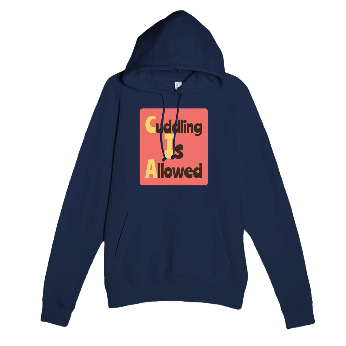 Cuddling Is Allowed — funny navy unisex hoodie